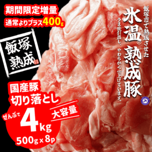 【飯塚熟成豚】国産豚切落し4.0kg（500gｘ8p）